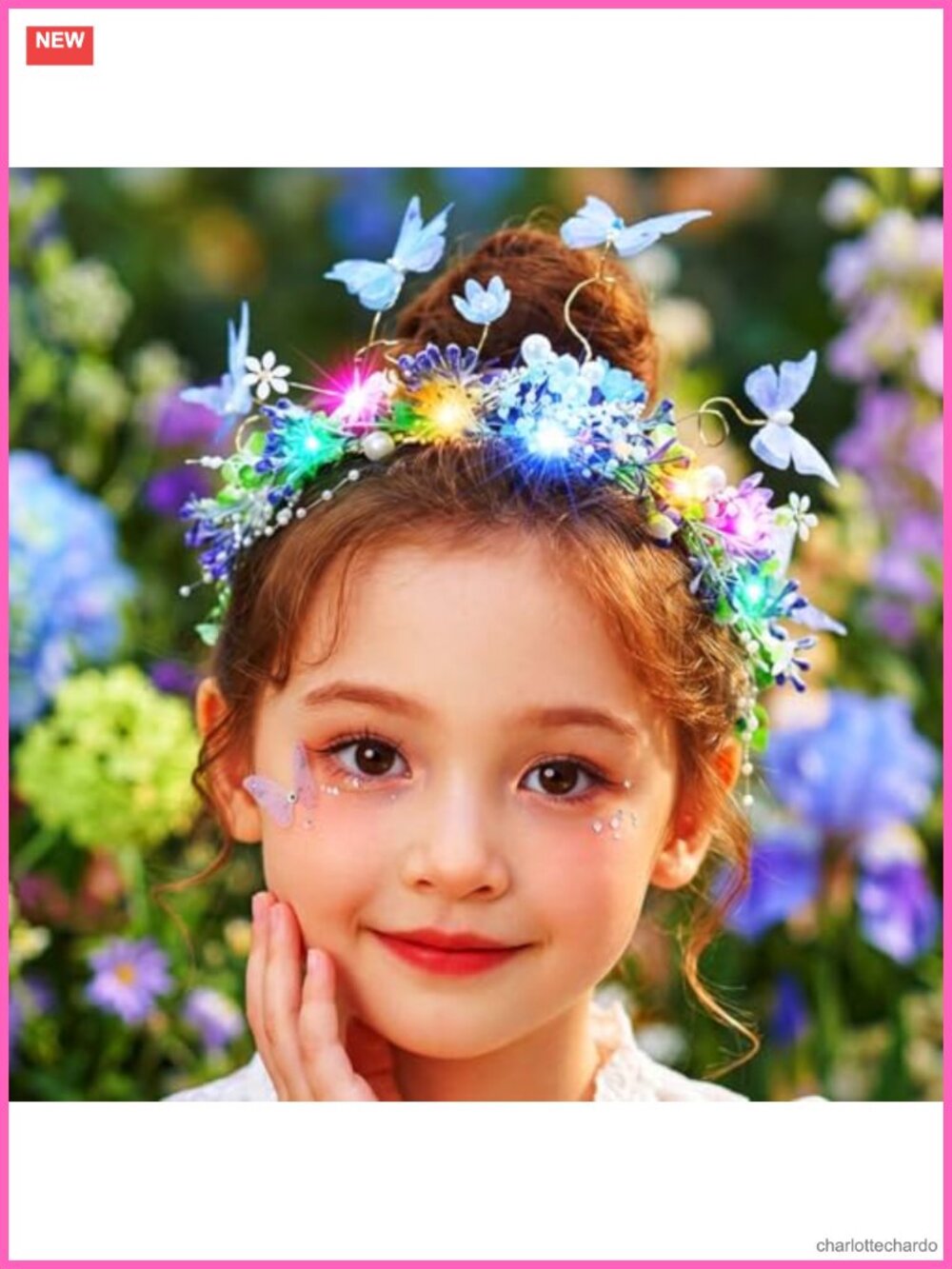 Light Up Butterfly Headband Girls Fairy Flower Garland Hair Accessories
